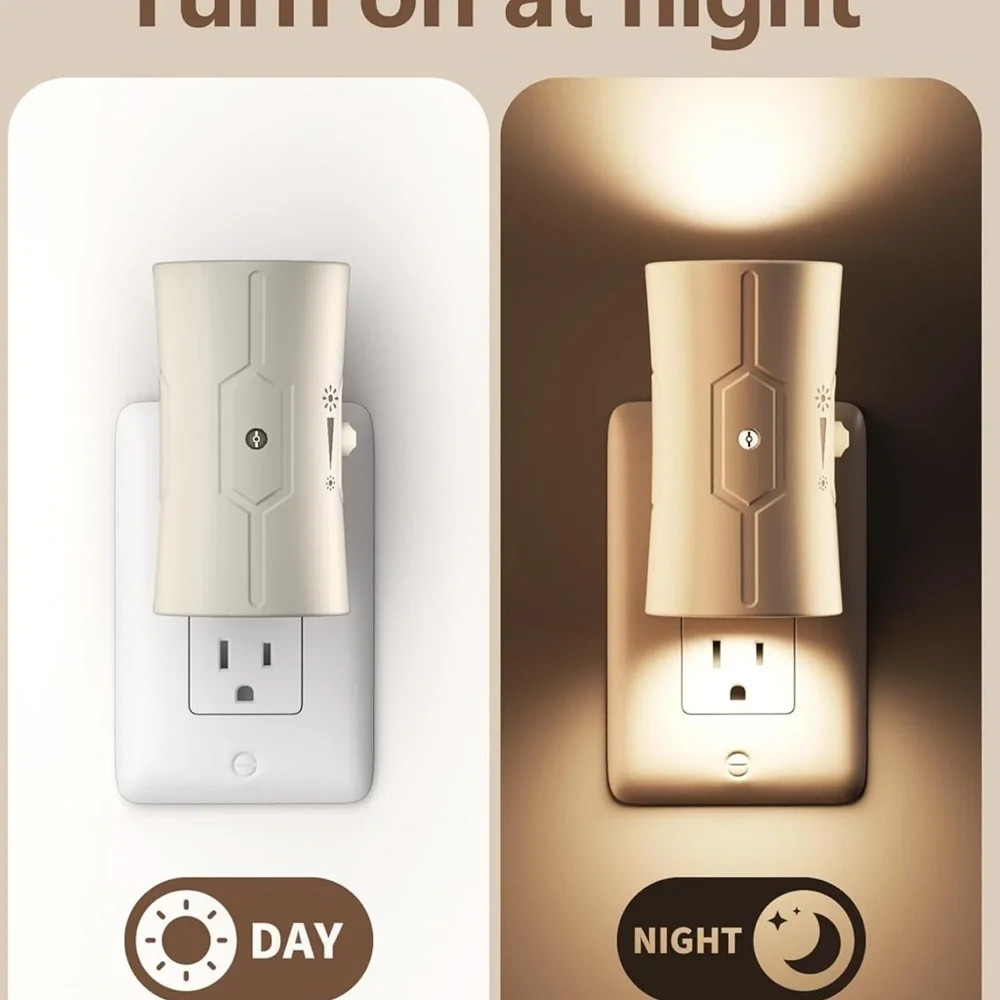 Cream Night Light Plug-In Set